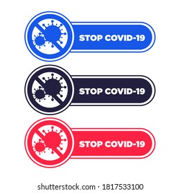 stop covid-19, vector icon, covid-19, white background.