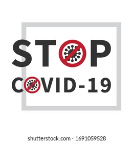 Stop covid-19 vector illustration. Stop novel coronavirus web banner.
