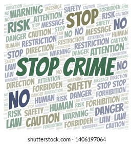 Stop Crime word cloud. Wordcloud made with text only.