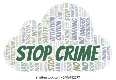 Stop Crime word cloud. Wordcloud made with text only.