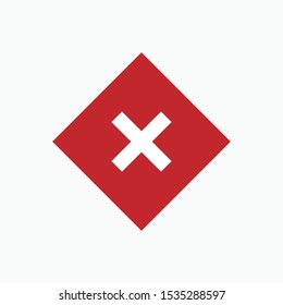 Stop or Cross Icon - Prohibition Vector, Sign and Symbol for Design, Presentation, Website or Apps Elements. 