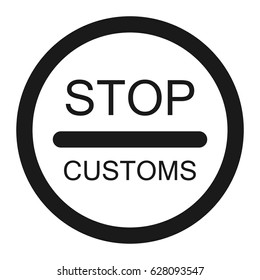 stop customs sign line icon, Traffic and road sign, vector graphics, a solid pattern on a white background, eps 10.