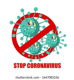 Stop Cute Virus 2019 MERS-nCoV (Middle East Respiratory Coronavirus Syndrome-Novel Coronavirus) with Disgusted Saliva. Design Concept for Protection against Viral Pandemic. Chinese Virus Outbreak