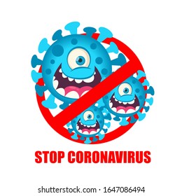 Stop Cute Virus 2019 MERS-nCoV (Middle East Respiratory Coronavirus Syndrome-Novel Coronavirus) with Disgusted Saliva. Design Concept for Protection against Viral Pandemic. Chinese Virus Outbreak