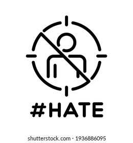 Stop cyber bully icon. Line vector. Isolated on white background.