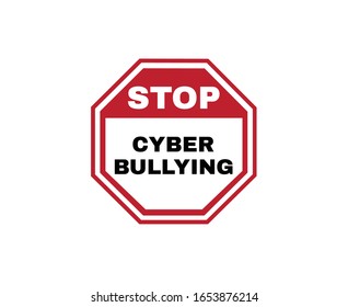 STOP CYBER BULLYING sign, sign symbol background, vector illustration.