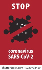 Stop Dangerous Coronavirus SARS-Cov-2 Concepts red poster