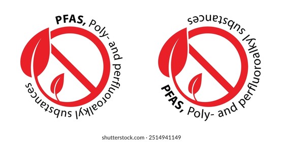 Pare, PFAS perigosos, PFOS, PFOA. Substância perfluoroalquilada e polifluoroalquilada utilizada em produtos e materiais alimentares devido ao seu reforço de resistência à água. Substâncias sintéticas em conceitos de frutas e produtos hortícolas.