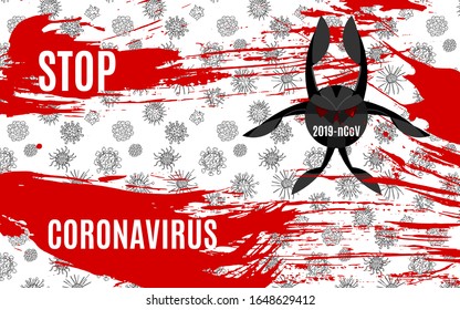 stop deadly chinese virus. vector stock illustration