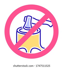 Stop deforestation color line icon. Nature protection. Eco problems. Isolated vector element. Outline pictogram for web page, mobile app, promo