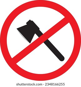 Stop deforestation sign vector, wood cutting prohibited