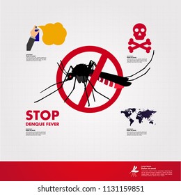 stop denque fever vector illustration