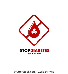 Ilustración del logo para detener la diabetes. adecuado para uso médico