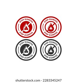 Beenden Sie die Diabetes-Logo-Vorlage Illustration. medizinisch