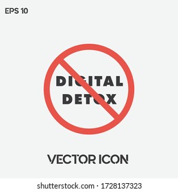 Stop "Digital Detox" vector icon illustration. Ui/Ux. Premium quality.
