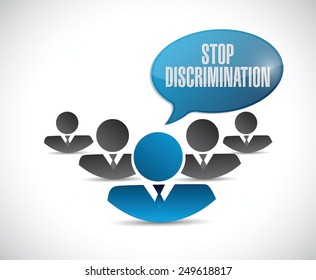 stop discrimination message sign illustration design over a white background