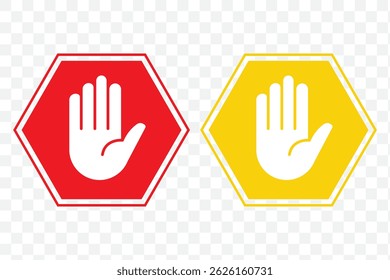 Stop, do not cross, ban, forbidden and alert icon set. Stop sign red color isolated. Vectors stop hand sign vector illustration. EPS 10