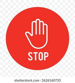 Stop, do not cross, ban, forbidden and alert icon set. Stop sign red color isolated. Vectors stop hand sign vector illustration. EPS 10
