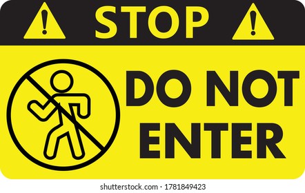 Stop Do not enter danger warning sign vector illustration.