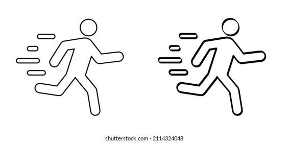 Stop do not run zone pictogram. Forbidden running or jumping icon. Forbi llowed, no ban. Flat vector cartoon hurry symbol. Walk slowly. no entrance sign. Quickly or quick