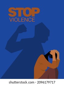 Stop domestic violence against women. Vector poster design