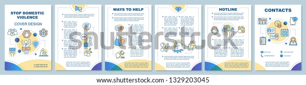 Stop Domestic Violence Brochure Template Layout Stock Vector (Royalty ...