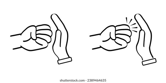 Stop domestic violence or senseless violence. Fist punching or hitting pictogram. Stop fist hand. Angry, afraid person. purple ribbon. For domestic abuse or family violence sign. Hand gesture.