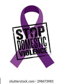 Stop Domestic Violence Stamp. Creative Vector Design Element Concept