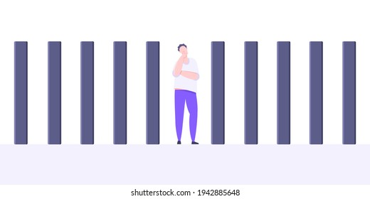 Stop domino effect business resilience metaphor vector illustration concept.