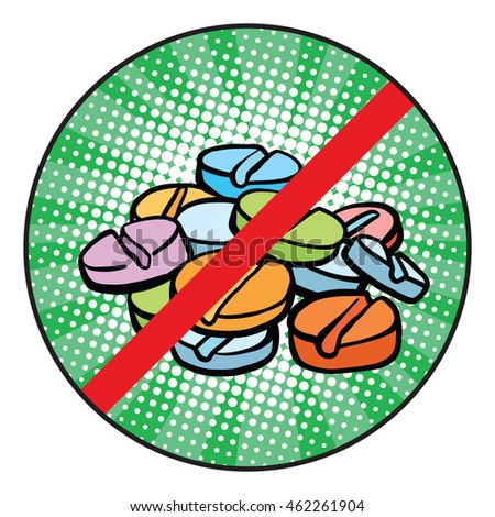 Stop doping sign icon pop art retro comic book vector illustration