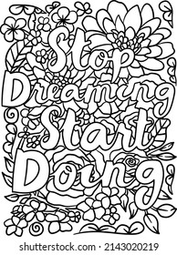 Stop Dreaming Start Doing Motivational Coloring