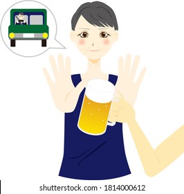 Stop drinking alcohol. vector illustration
