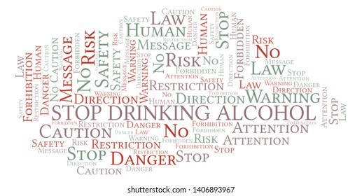 Stop Drinking Alcohol word cloud. Wordcloud made with text only.