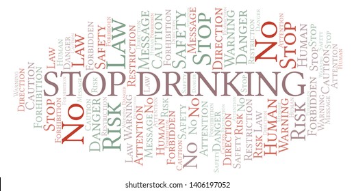 Stop Drinking word cloud. Wordcloud made with text only.