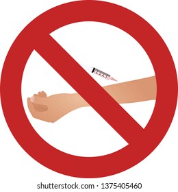 Stop drug concept. vector illustration