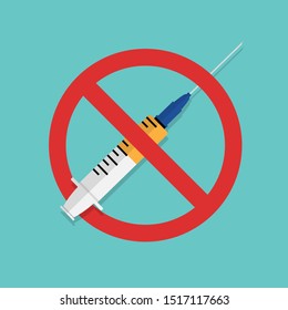 Stop Drug Icon Concept. Vector Illustration EPS10