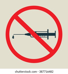 Stop drugs sign. Vector illustration.