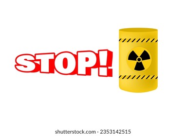 dejar de verter basura. radioactivo nuclear. ilustración vectorial