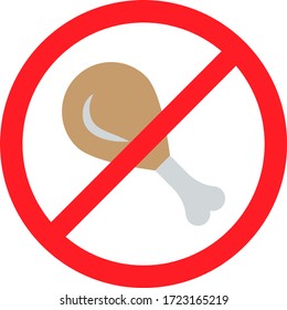 Stop Eating food during daylight in ramadan vector Color Icon Design, Fastfood not allowed while fasting concept, Ramazan kareem and Islamic Symbols on white background,