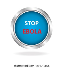 Stop ebola glossy button