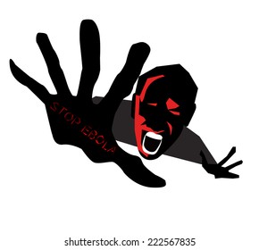 Stop Ebola. Man. Vector Illustration. Virus disease.