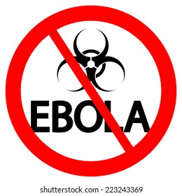 Stop Ebola sign on white background. Vector illustration.