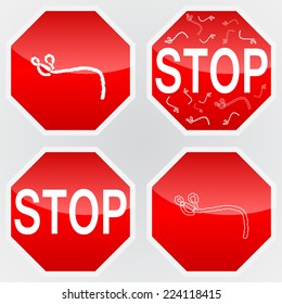 stop EBOLA signs set