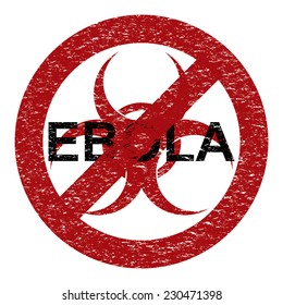 Stop Ebola virus abstract grunge alert symbol 