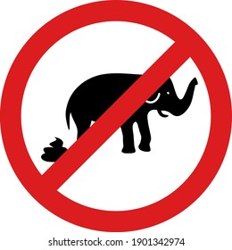Stop elephant shit icon with flat style. Isolated vector stop elephant shit icon illustrations, simple style.