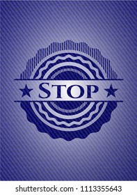  Stop emblem with denim high quality background