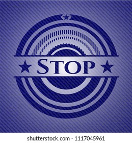 Stop emblem with jean high quality background