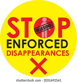 STOP ENFORCED DISAPPEARANCES VECTOR ILLUSTRATION