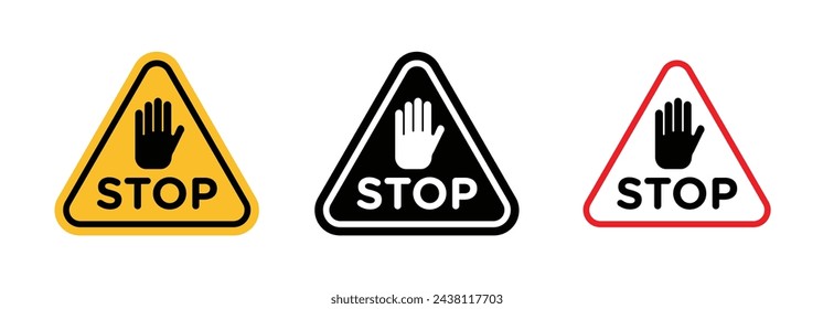 Señal de detener entrada. Restricción de acceso por carretera. No Hay Aviso De Tráfico Cruzado.