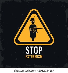 stop extremism signal with terrorist